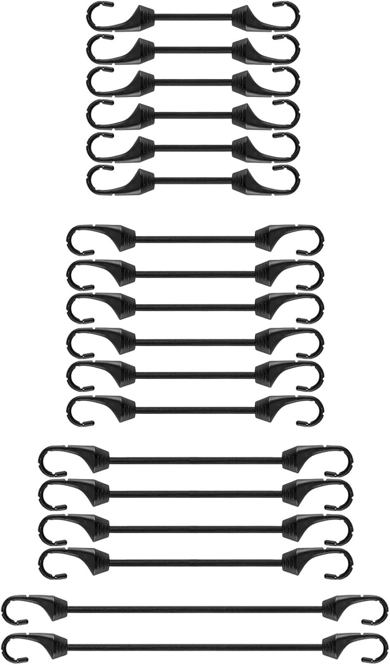 Joneaz 18 pcs Small Bungee Cord with Hooks 2 inch 4 inch 6 inch 9 inch (Mix Size) - Image 1